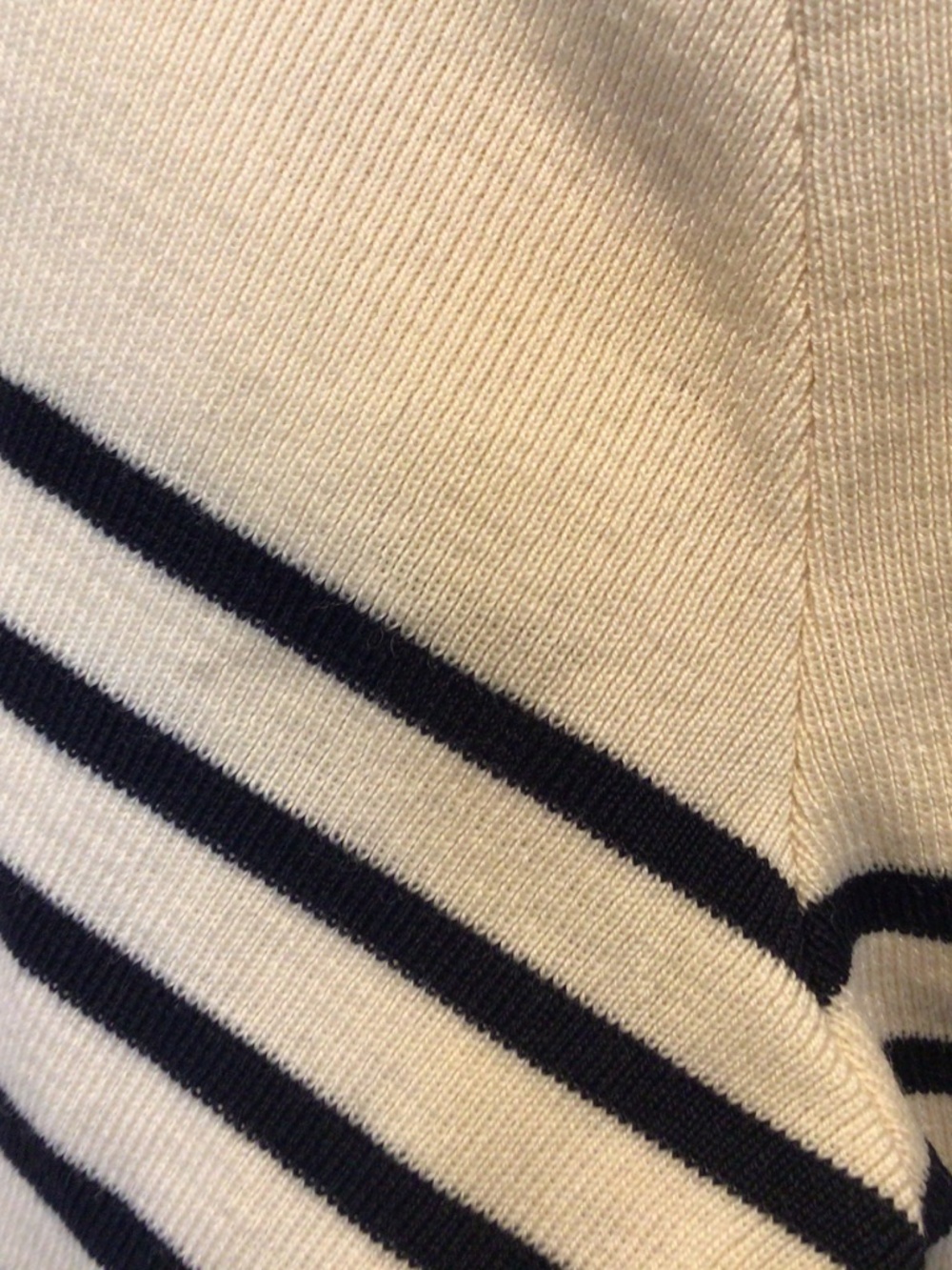 Saint James - Pure wool striped navy blue and cream quarter-zip sweater size 38 - Picture 6 of 16